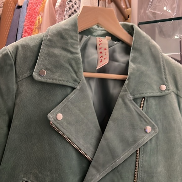 Current Air - green suede leather jacket - M (like new!) - Picture 4 of 8